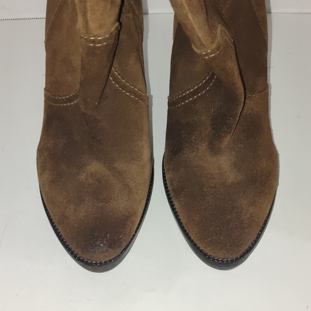 BCBG Distressed High Heel Sandra Cowboy Boots Size 9 Brown - Picture 11 of 13